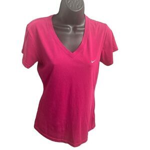 NIKE DRI-Fit Slim Fit‎ Shirt Size Small Pink Short Sleeves